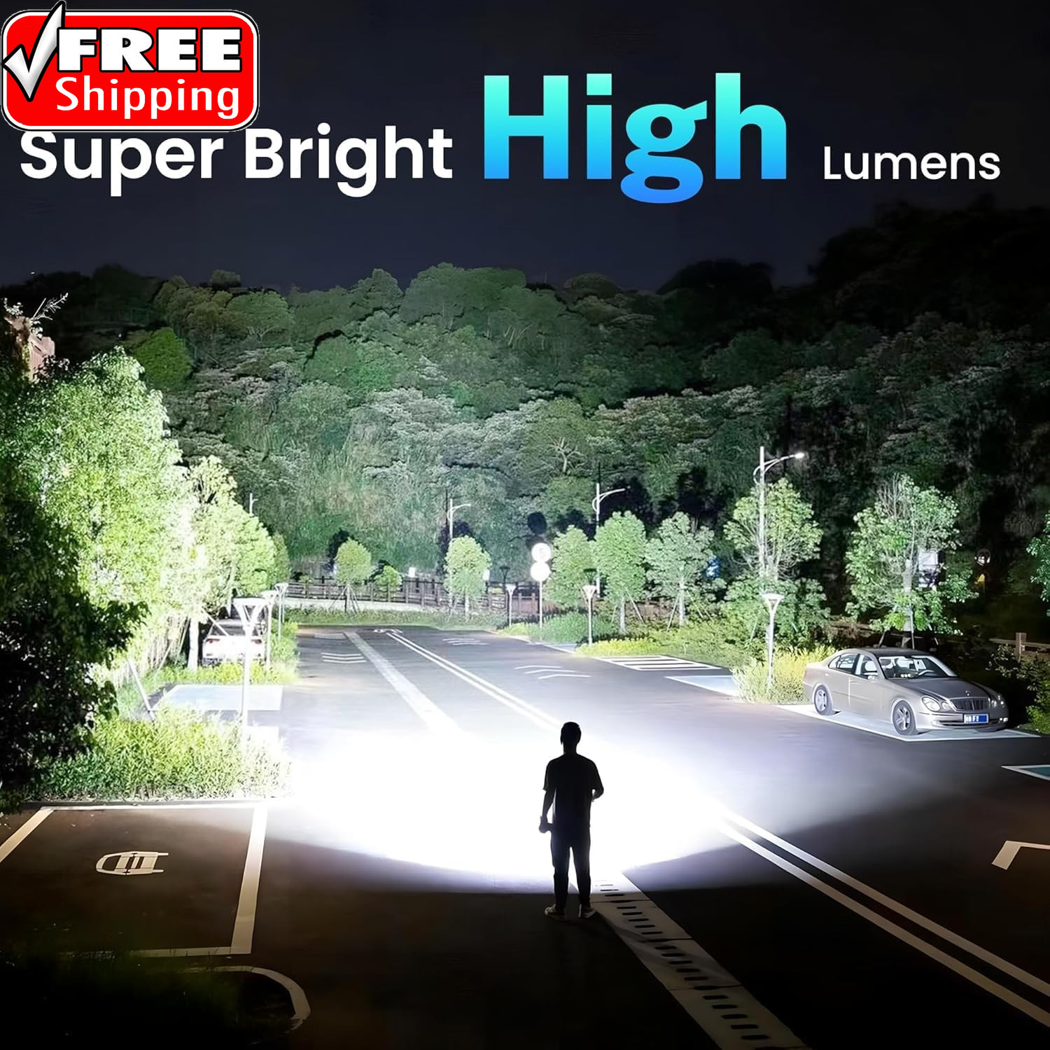 Rechargeable Flashlights 99000High Lumens 2Pack, 5Mode Flash Light with LCD Digi