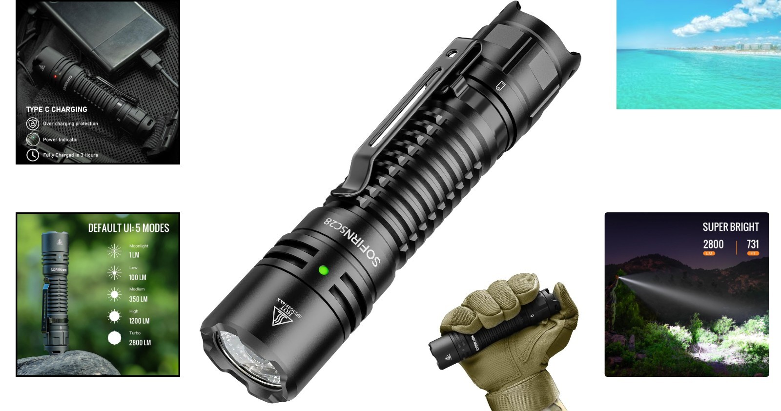 Ultra-Bright 2800 Lumens Rechargeable Flashlight – Durable & Waterproof Design