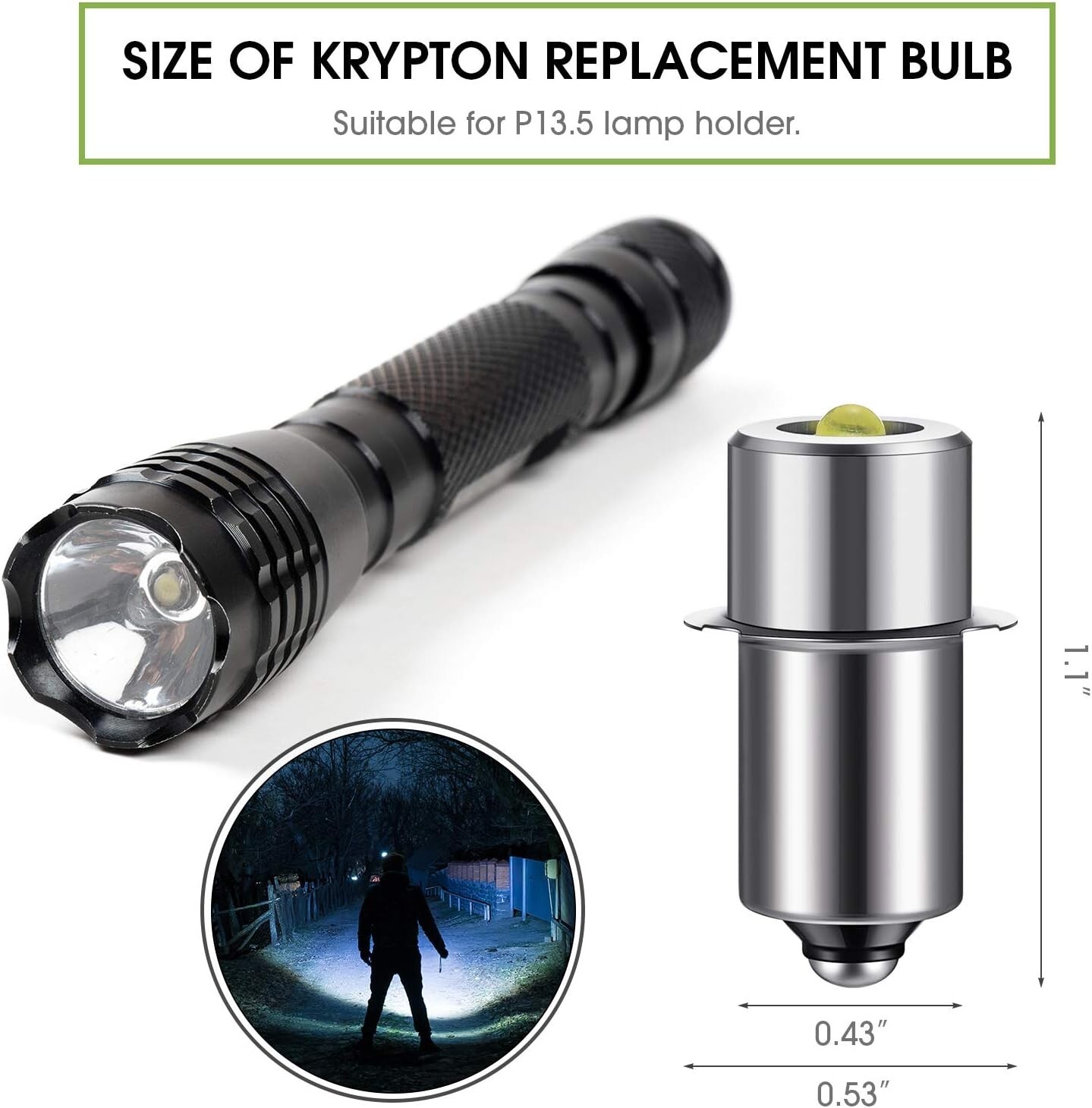 3 Count Maglite 300L Led Bulb 3 4 5 6 Cell C D Flashlight Upgrade Replacement
