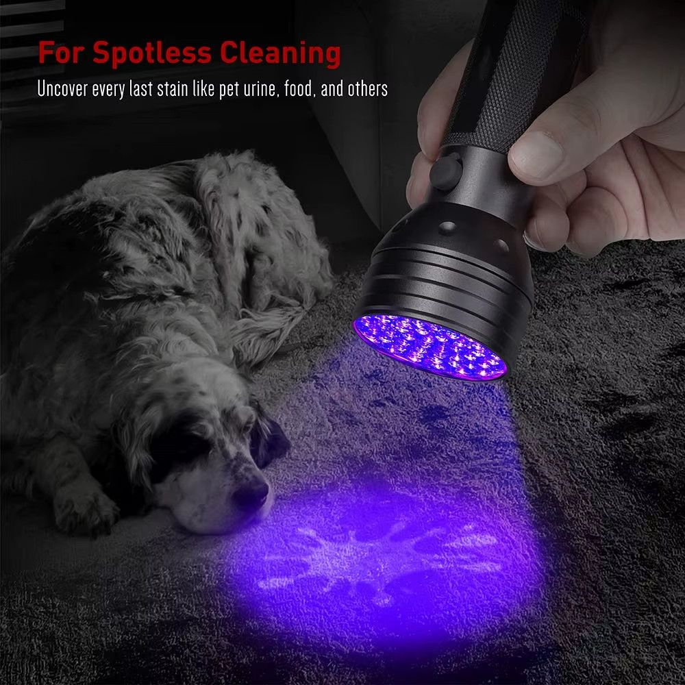 High Quality 51LED UV Flashlight 395–400nm Black Light Safety Detection