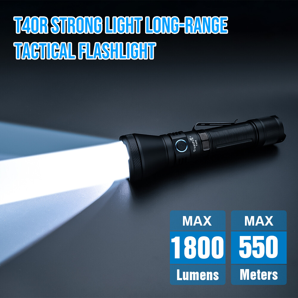 Trustfire 1800 Lumen 550M Range LED Tactical Flashlight Type-C Rechargeable IP68