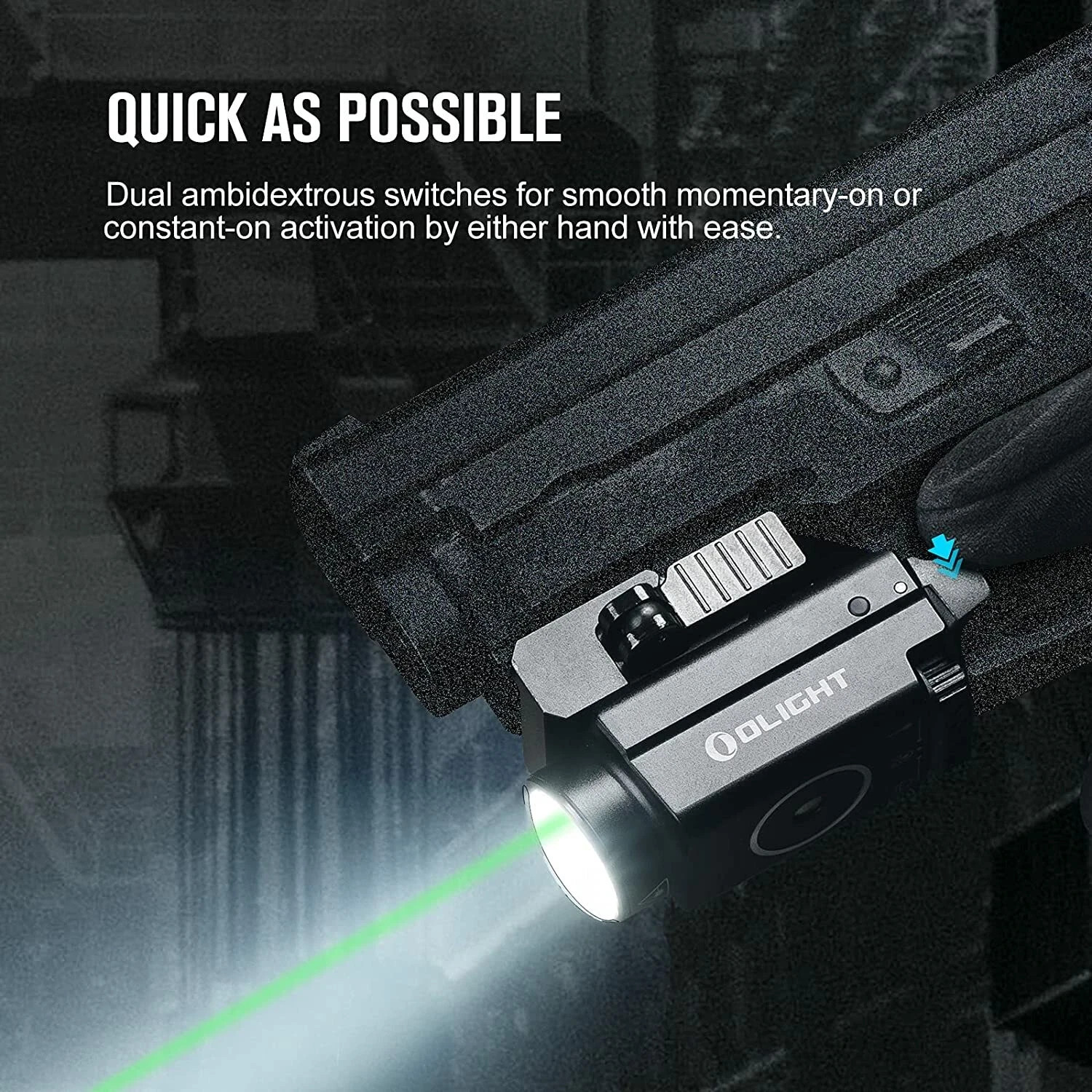 Olight Baldr S 800 Lumen Green Laser Rail Mount Weapon Light Tactical Flashlight