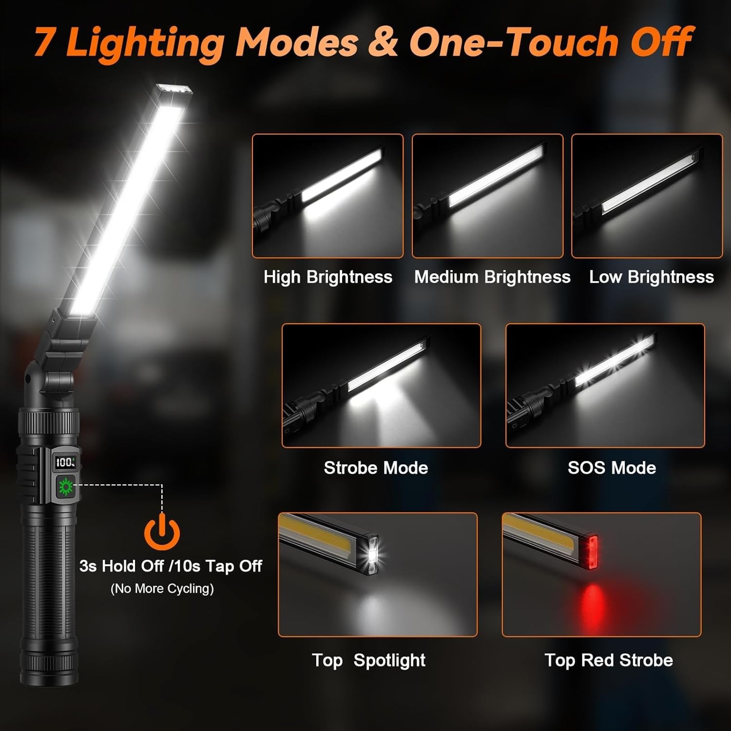 2Pack Magnetic Rechargeable LED Work Light/Flashlight for Mechanics | All Alu…