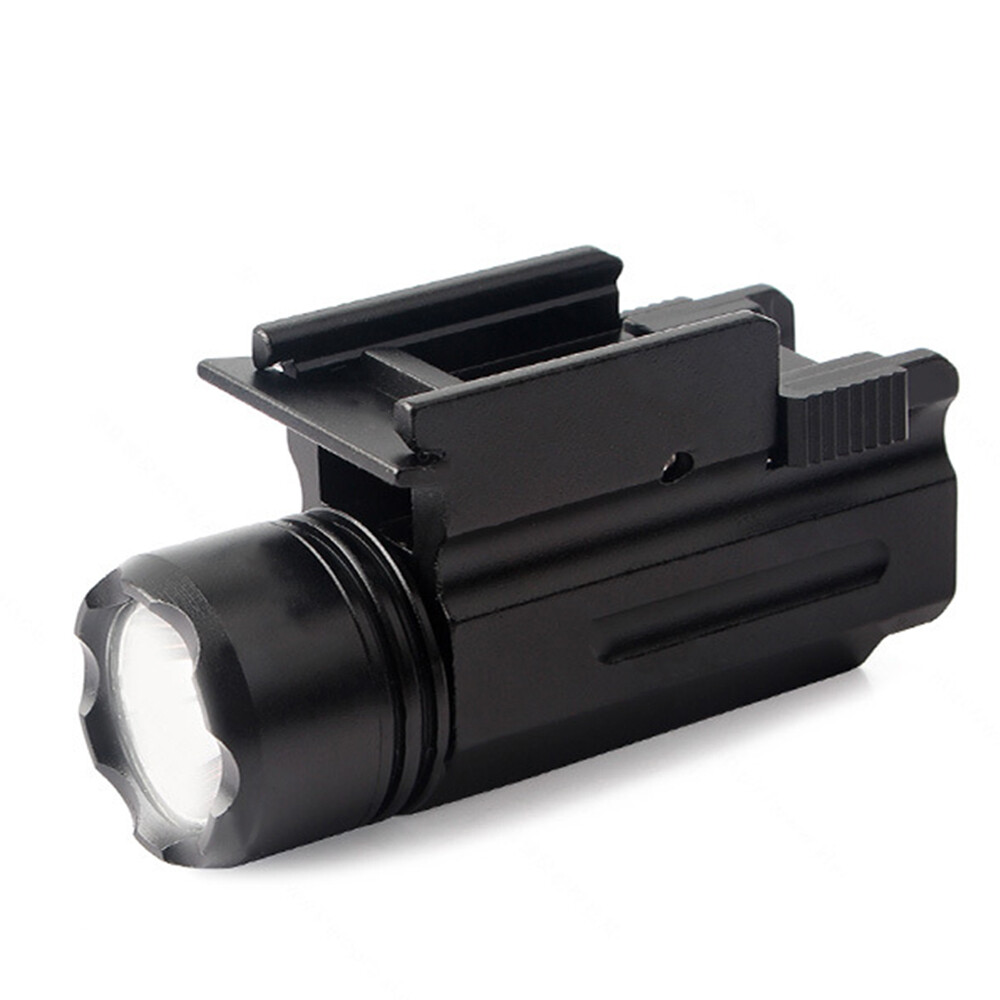Tactical LED Flashlight Handgun/Rifle Torch Light For 20mm Picatinny Rail Mount