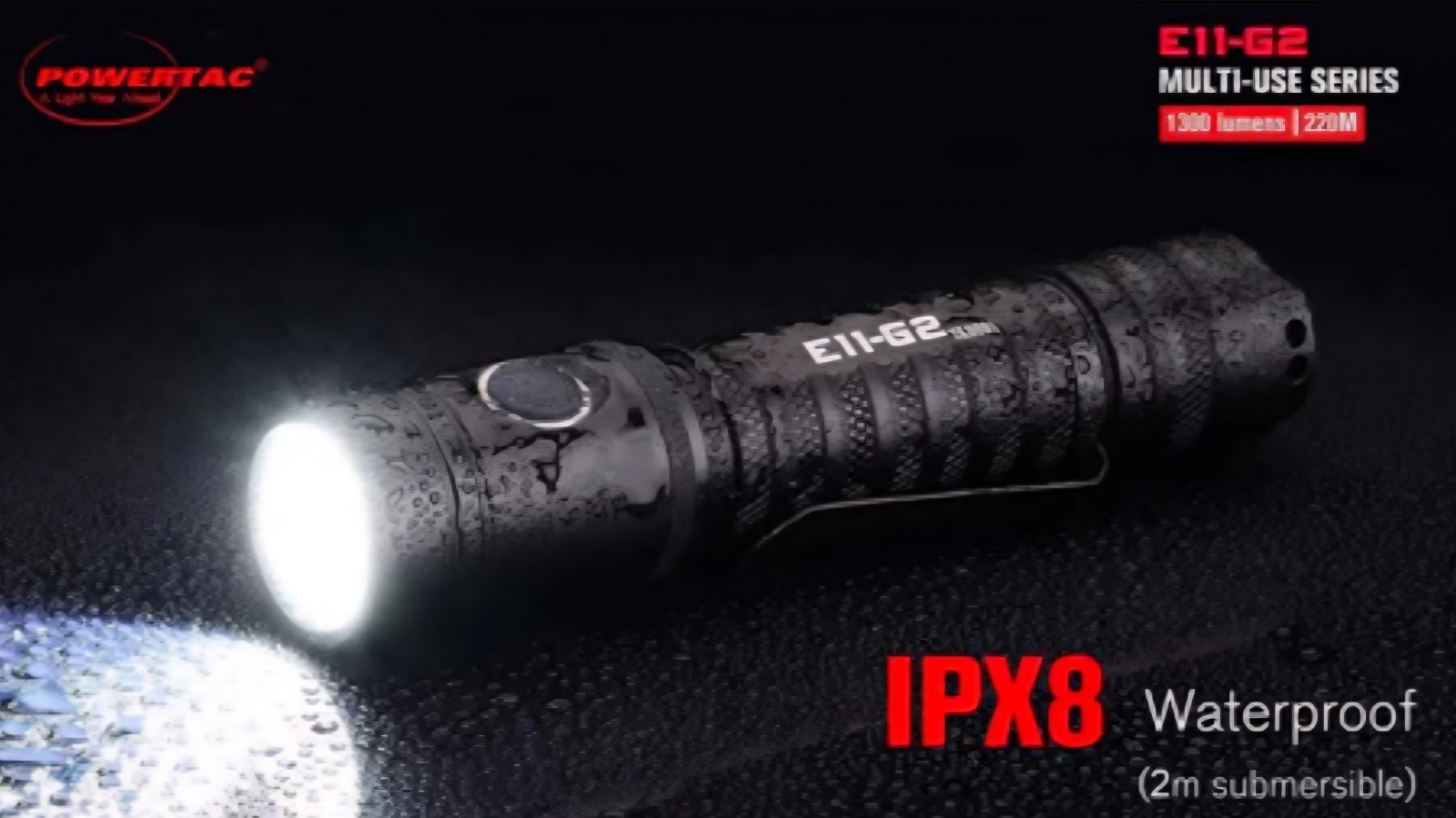 POWERTAC E11 G2 TACTICAL FLASHLIGHT USB-C Rechargeable**NO BOX **NEW FLASHLIGHT