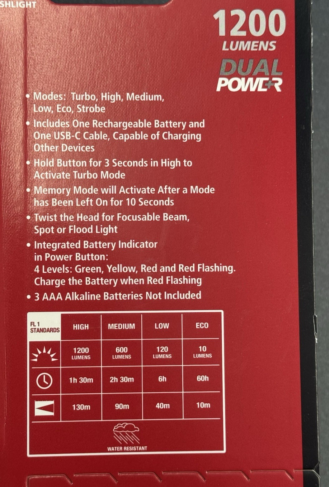 Husky 1200 Lumens Dual Power LED Rechargeable Focusing Flashlight New