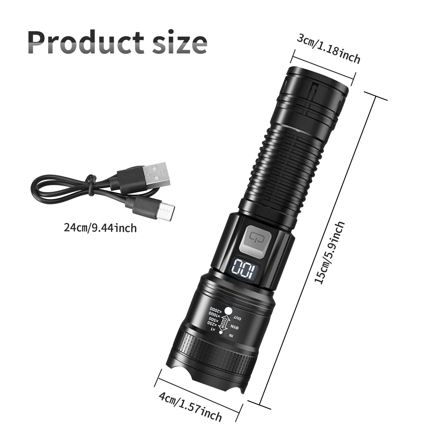 Portable LED Strong Flashlight Lighting Tactical Torch Electric Light Camping