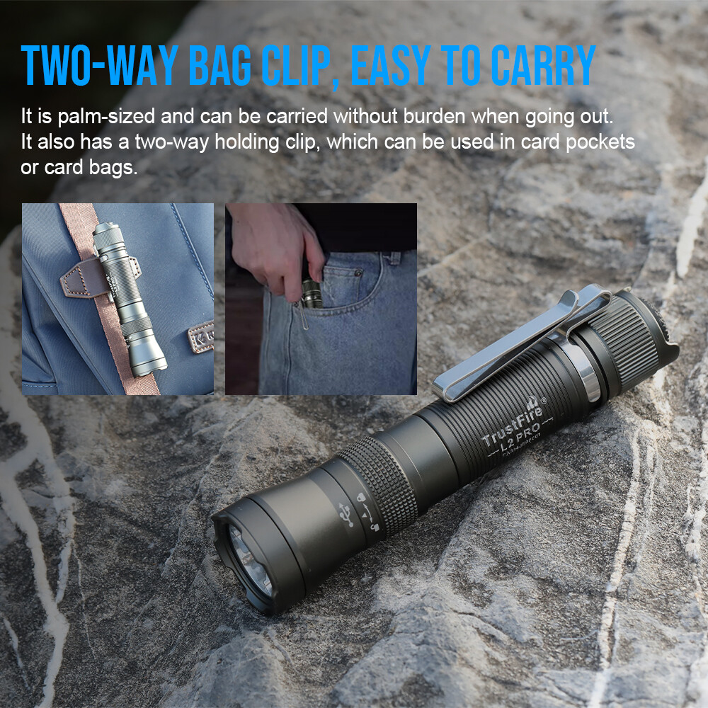Trustfire L2Pro Led Tactical Flashlight 1100Lumen LED Working Torch IPX6 Black X