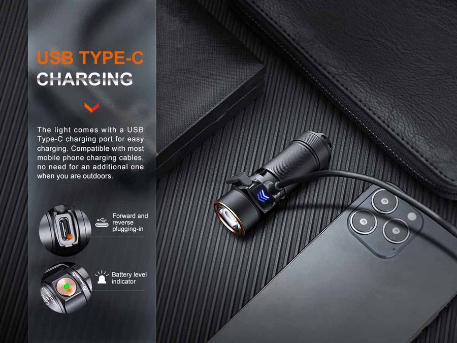 Fenix Lighting E18R V2.0 Lithium Ion 1200 Lumens Luminus SST40 LED : E18RV2BK