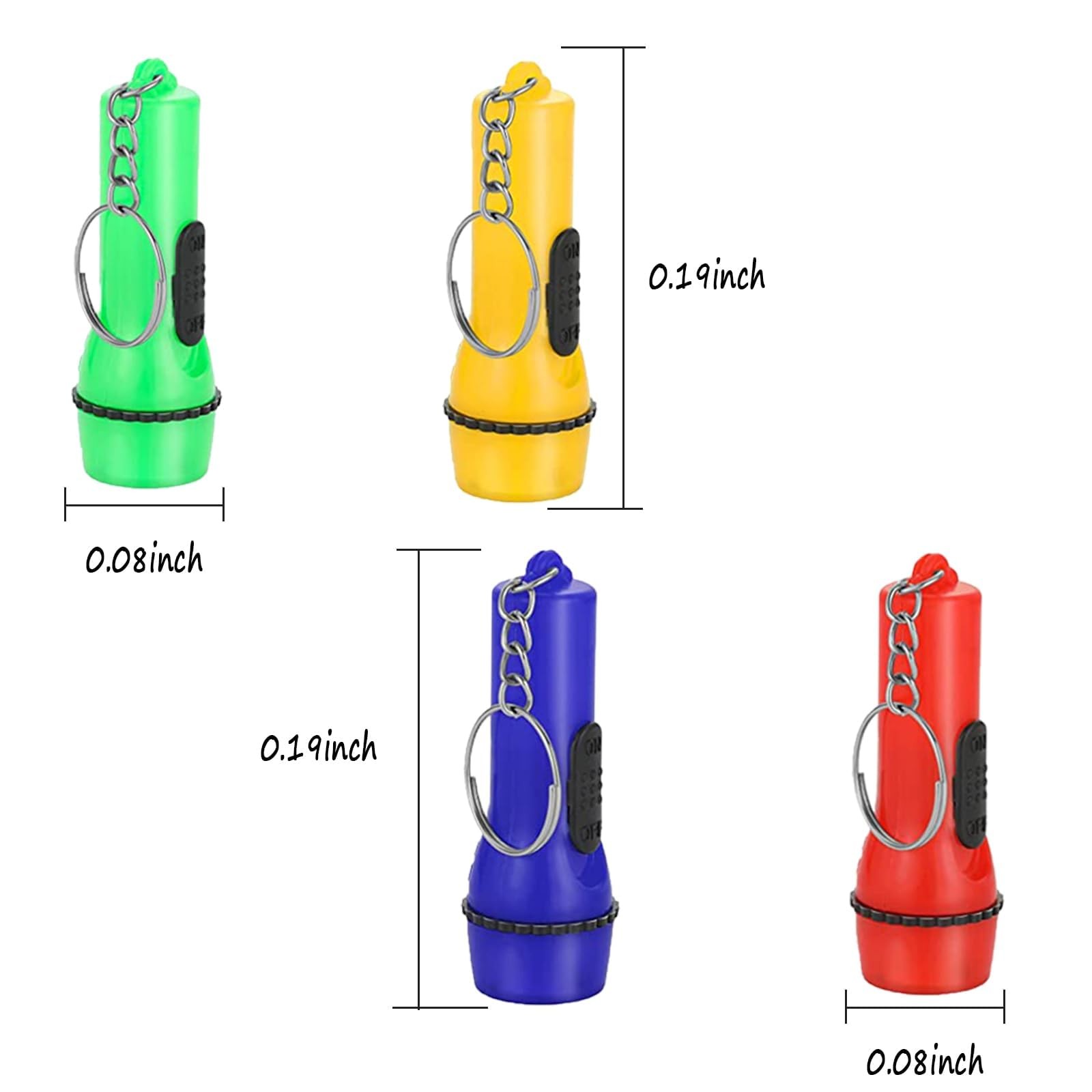 Mini Flashlight Keychain, 24~Pack Assorted Colors, Camping Emergency Toy