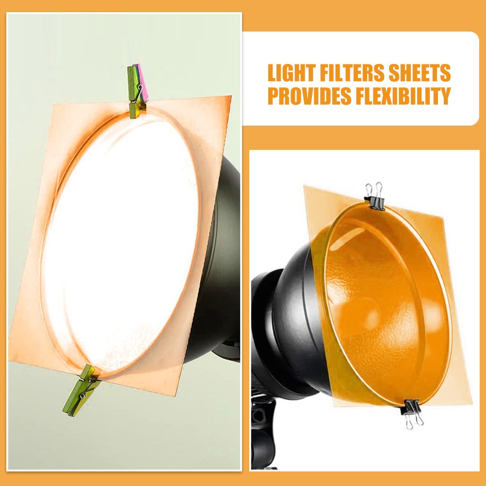 5 Sheets Photo Filters Transparent Led Screen Light Color Film Gel Cover