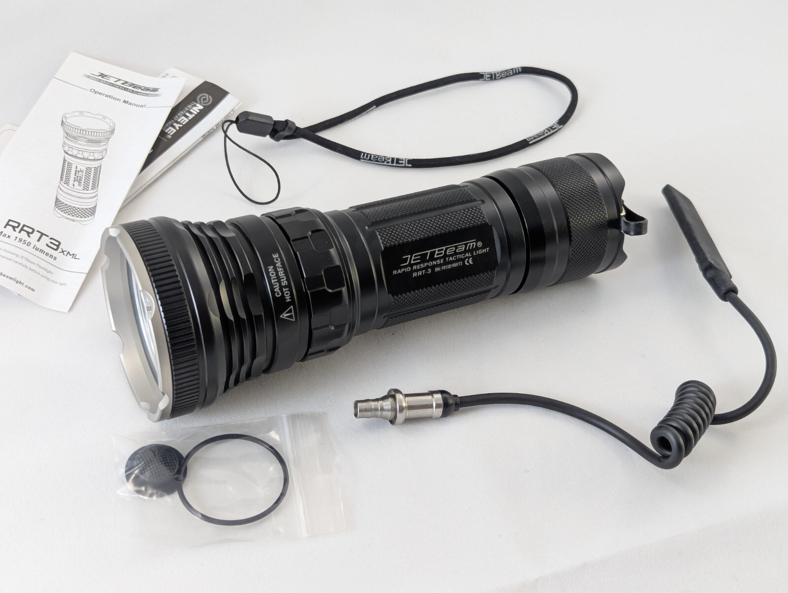 JetBeam RRT3xml High Quality 1950 Lumen Tactical LED Flashlight, New In Box, NIB