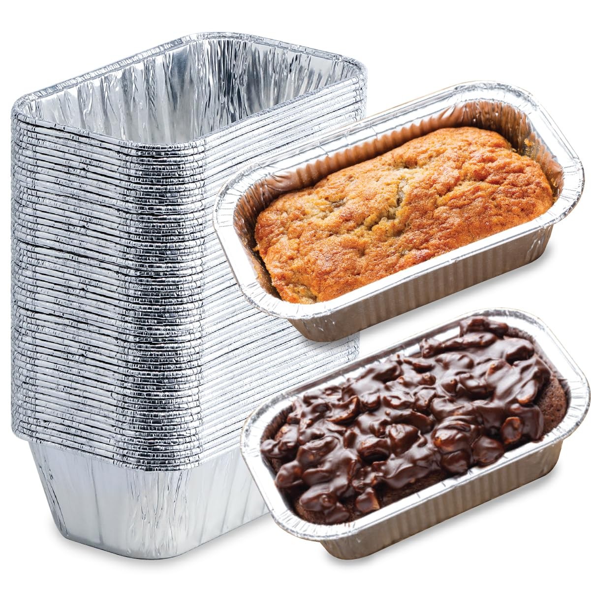 Spare Essentials (55 Pack) 1LB Mini Foil Loaf Pans – 1 Pound Pack of 55, 1 LB