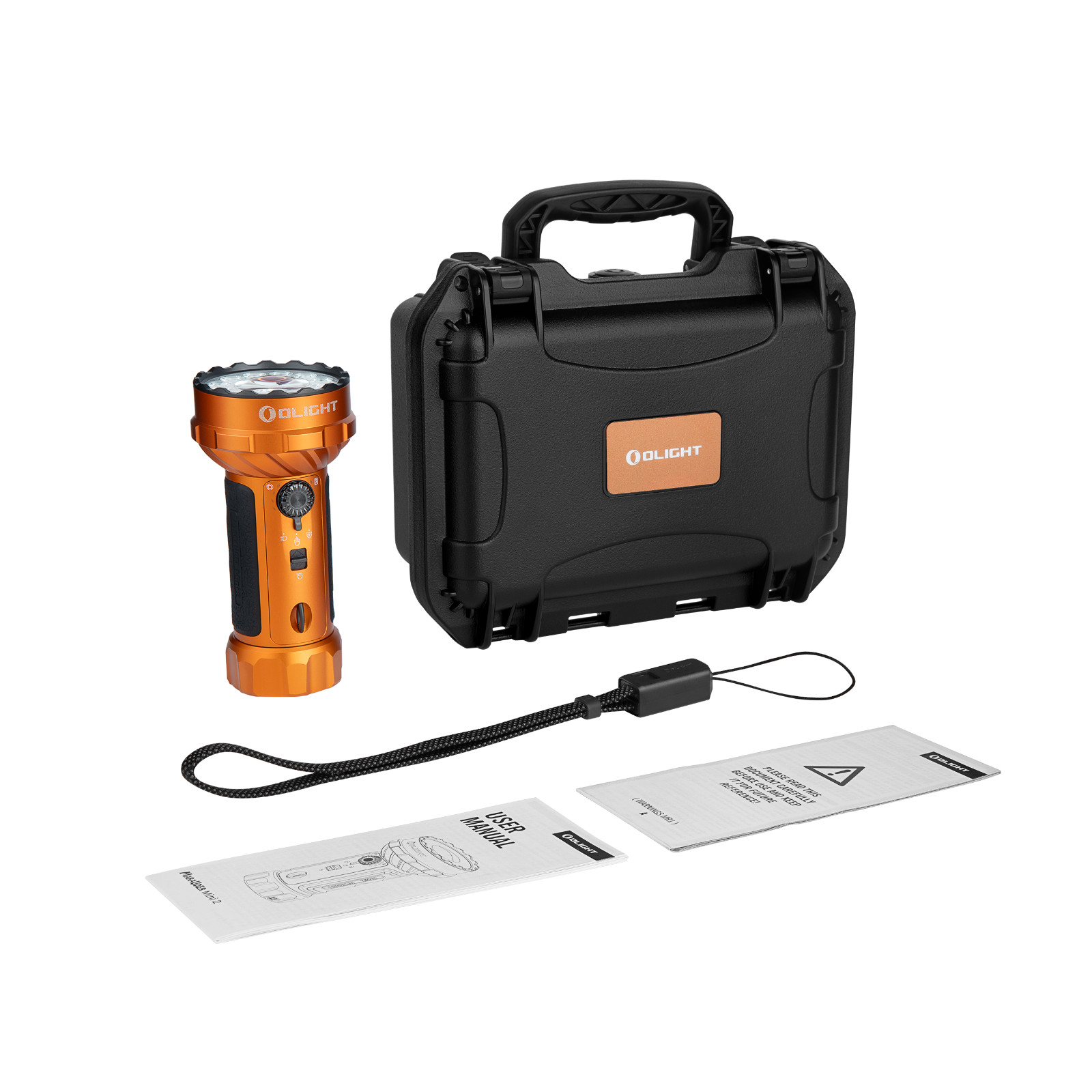 Olight Marauder Mini 2 Orange Wide-Beam High-Intensity Flashlight, 10000L, 750M