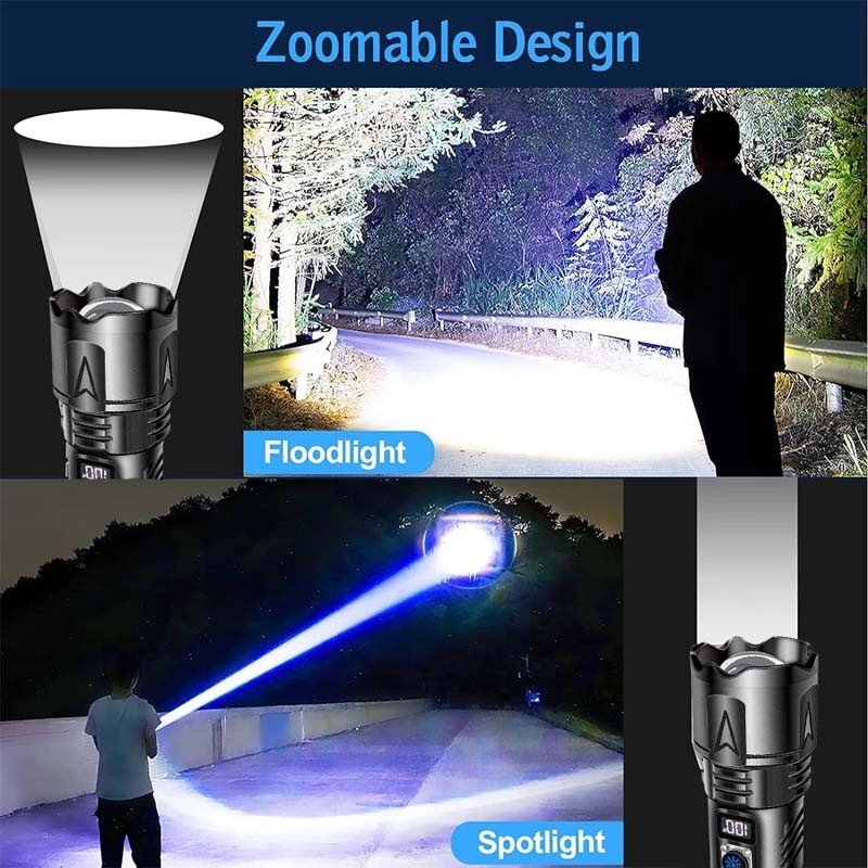 Linterna 2000000LM LED Recargable Linternas Alta Potencia Casa Batería Poderoso