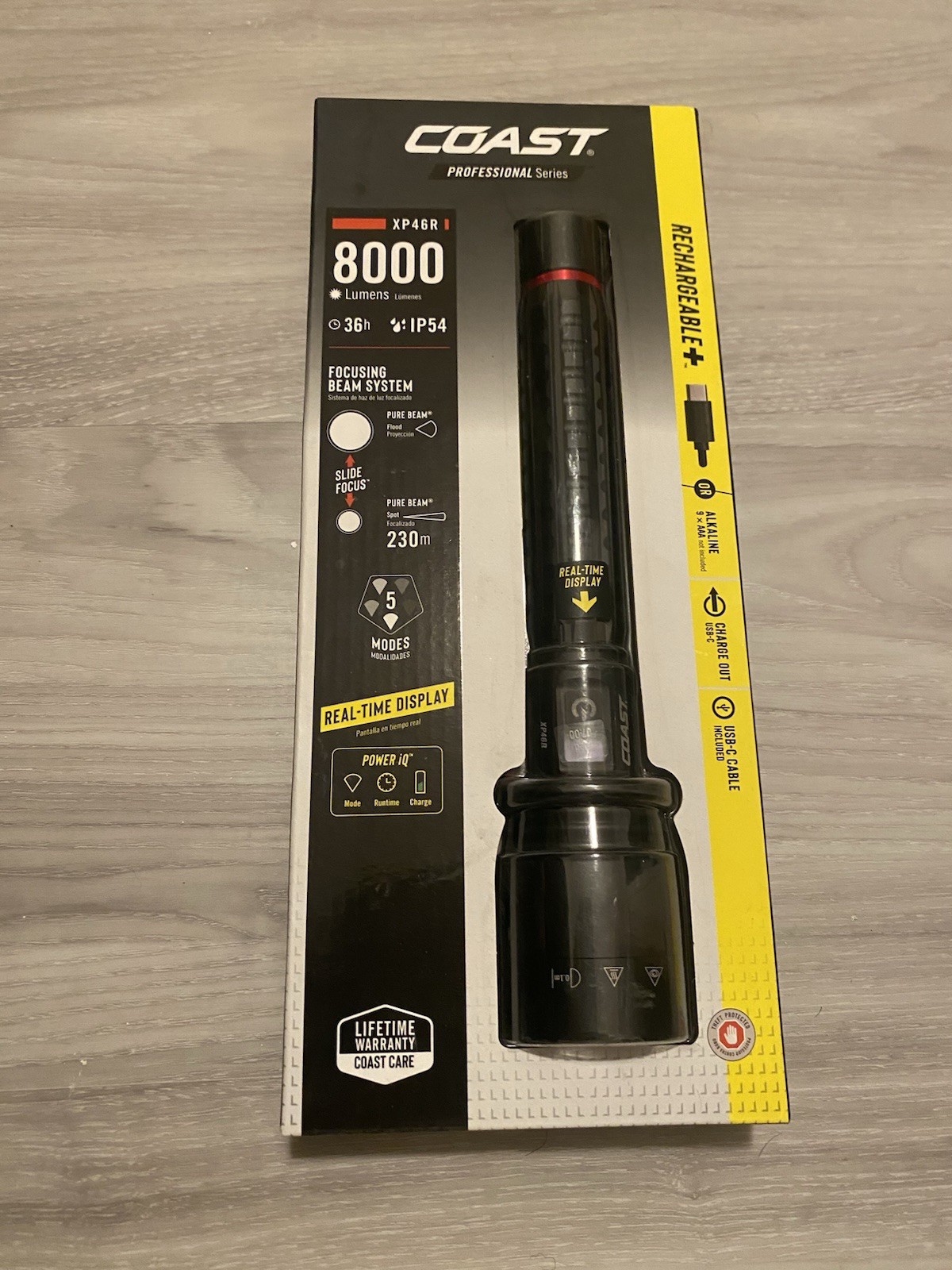 Coast Professional Series 8000 Lumens Rechargeable LED Flashlight XP46R