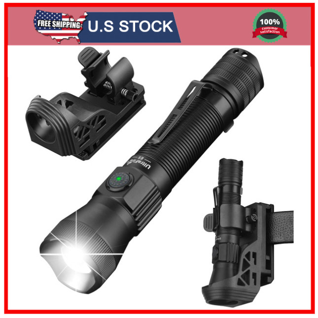 ULTRAFIRE Tactical EDC Flashlight with Holster,1350 High Lumens Rechargeable Pol