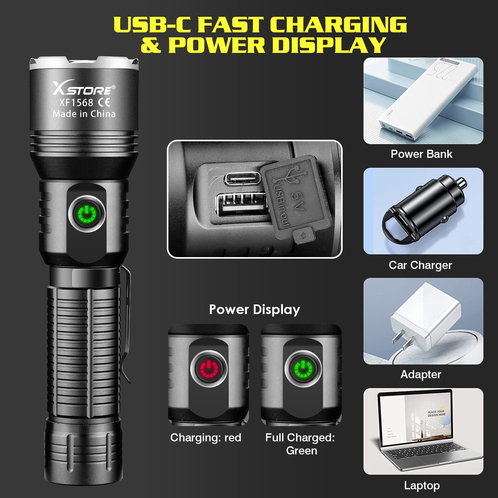 9900000LM Super Bright LED Flashlight Rechargeable Tactical 15W Torch Work Light