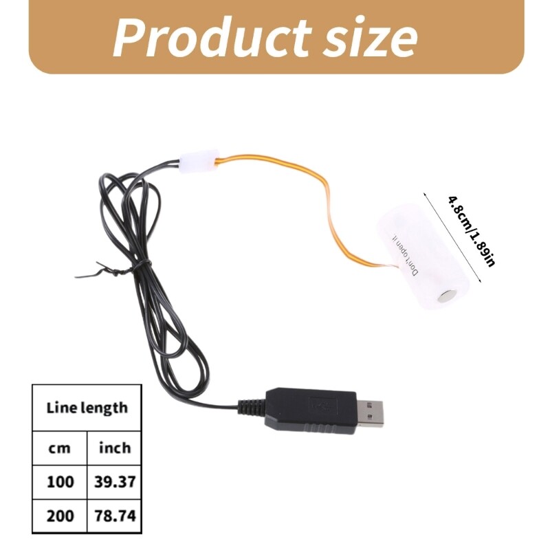 USB to 4.5V Power Supply Cable Replace LR14 C Eliminators