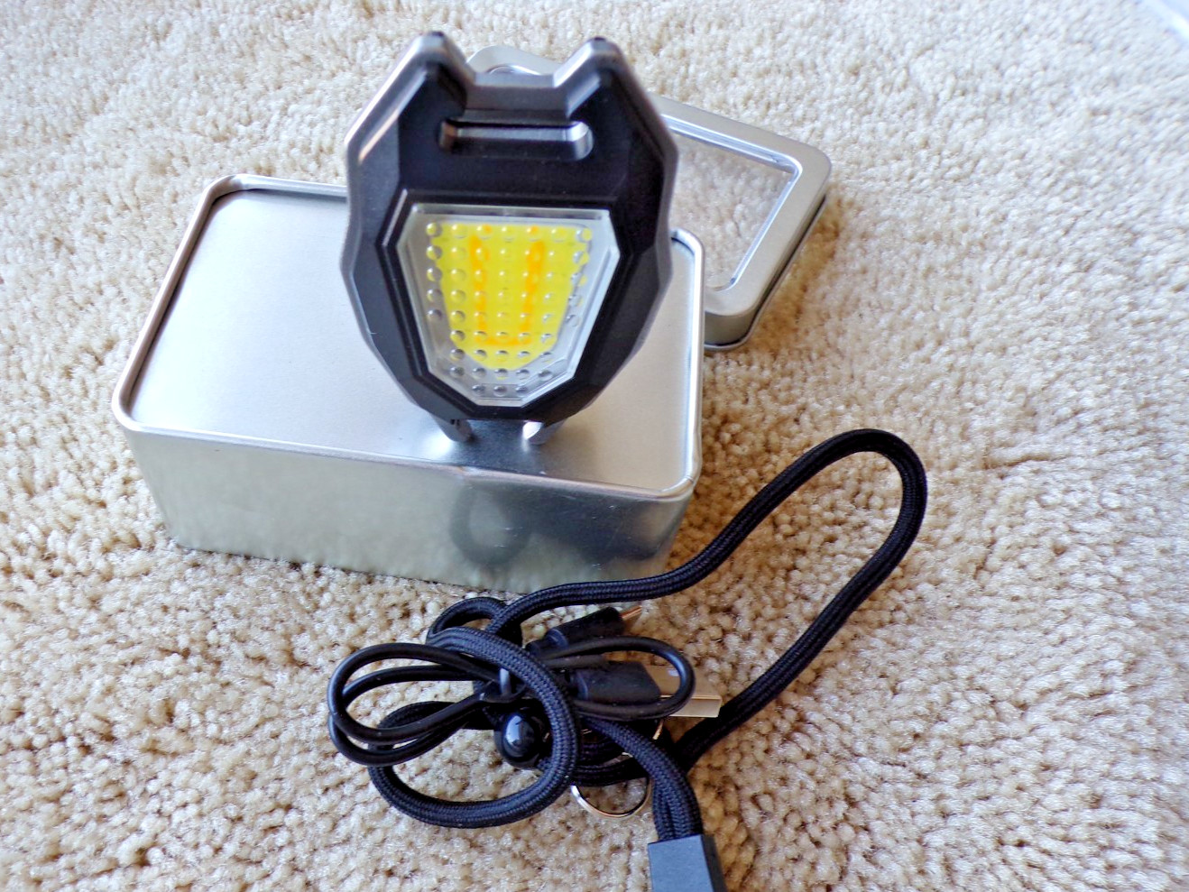 you get 2 – Bright LED Camping Emergency Light KeyChain with Lanyard @h5