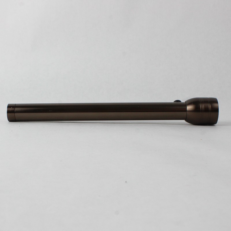 Brown LED Flashlight AA Battery Metal/Plastic Camping Hiking Torch
