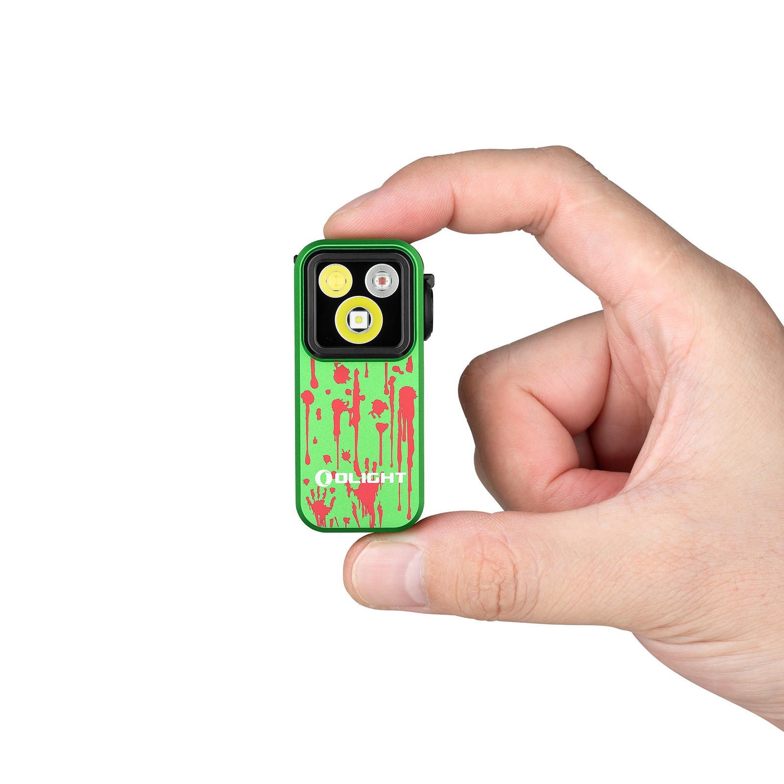 Olight Seeker 4 Pro Zombie Green CW Flashlight & Oclip Pro Zombie Green Light