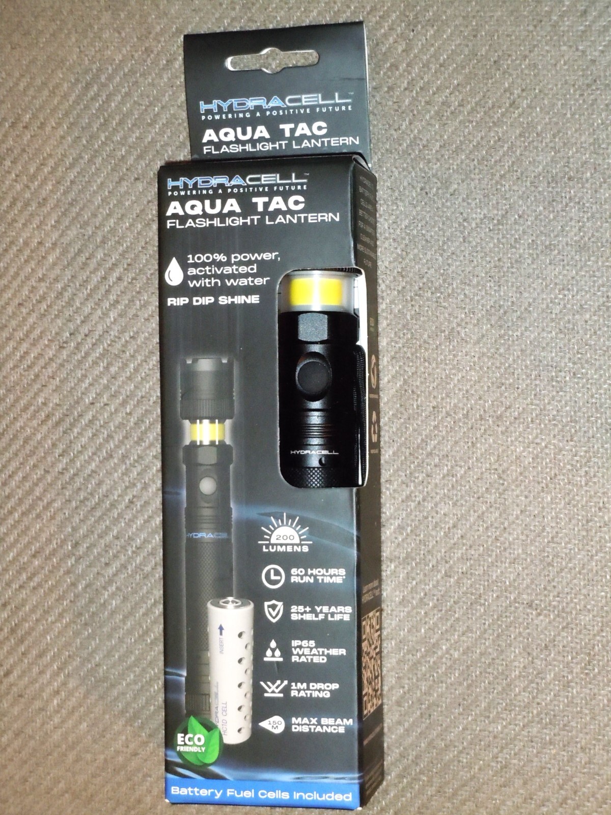 HYDRACELL™ Aqua Tac Flashlight/Lantern batteries activated with water! – New!!!