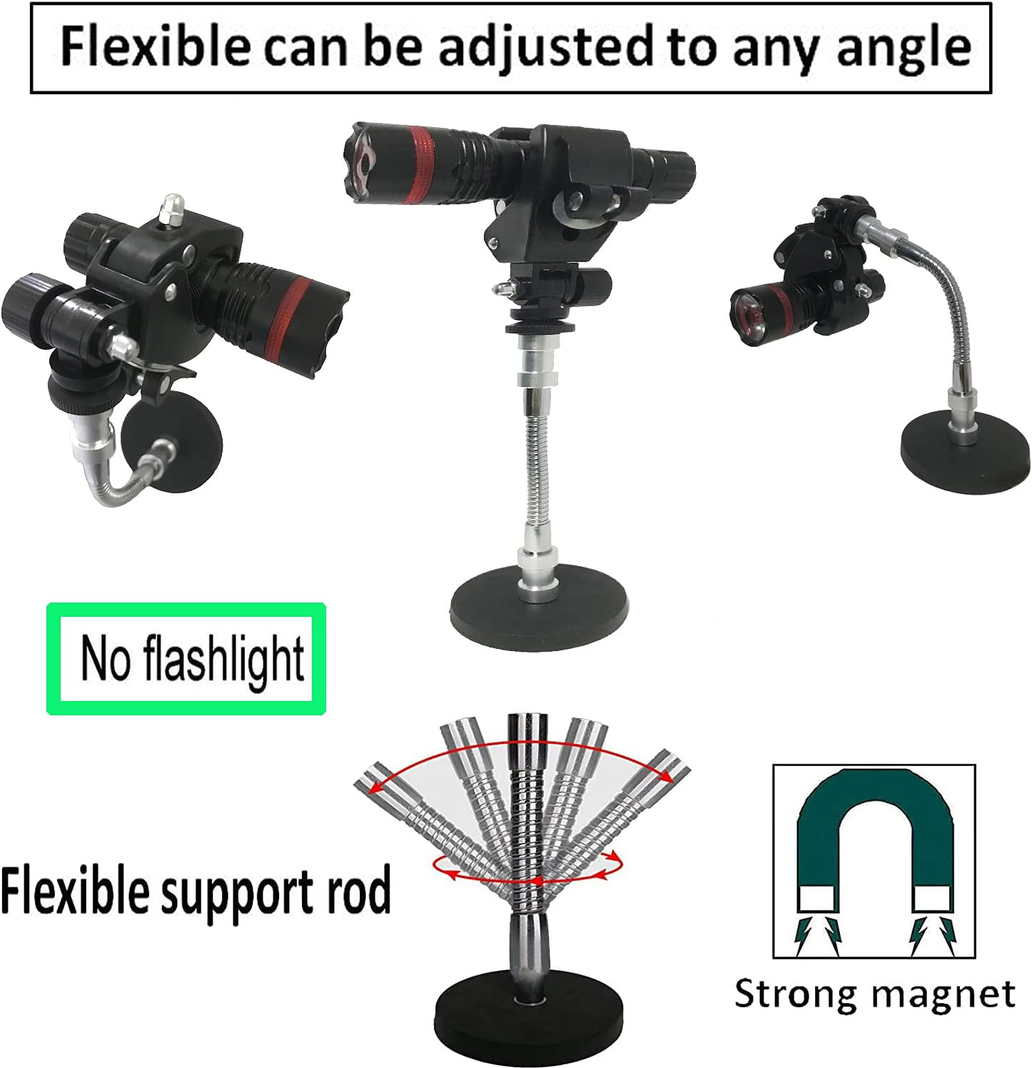 Magnetic Base Mount Flashlight Mounting Brackets Flashlight Holder – Strong
