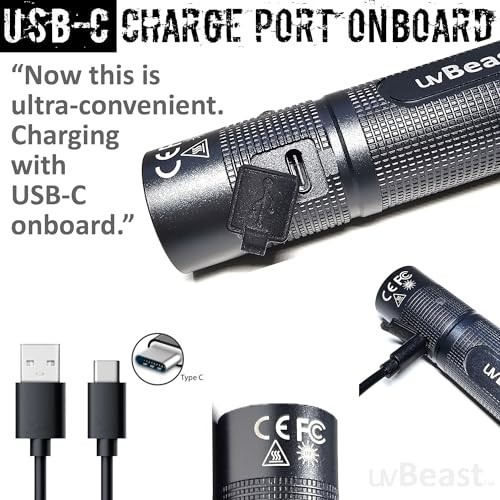 Black Light UV Flashlight 385-395nm Professional Grade High Power LED