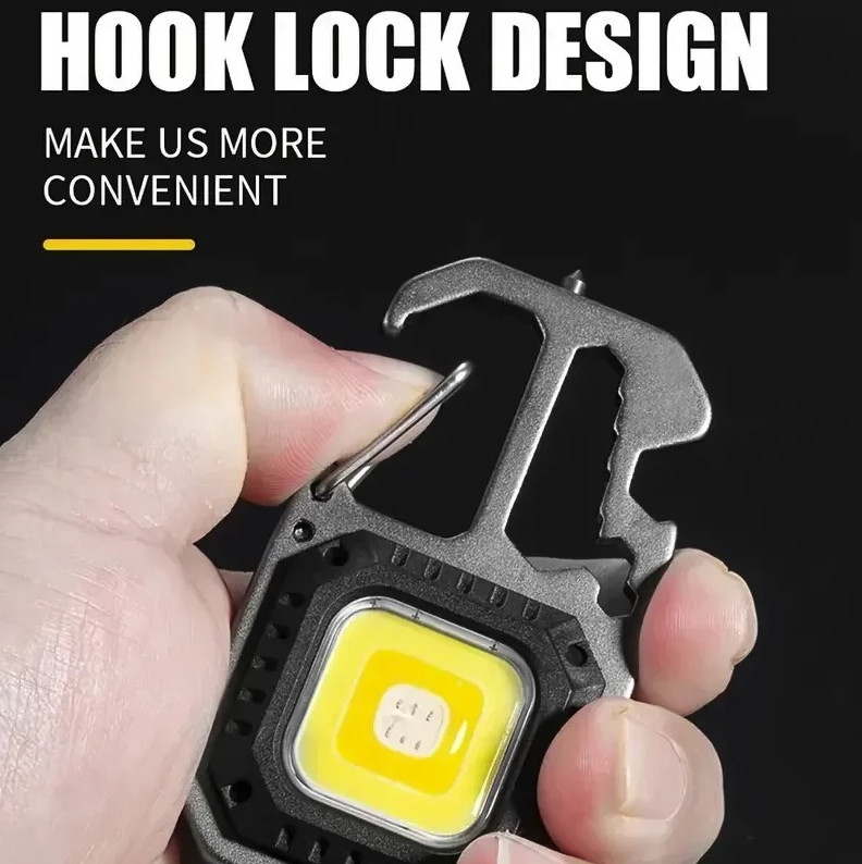 1pc Mini light-emitting diode Keychain Flashlight Rechargeable Multi Tool Cam…