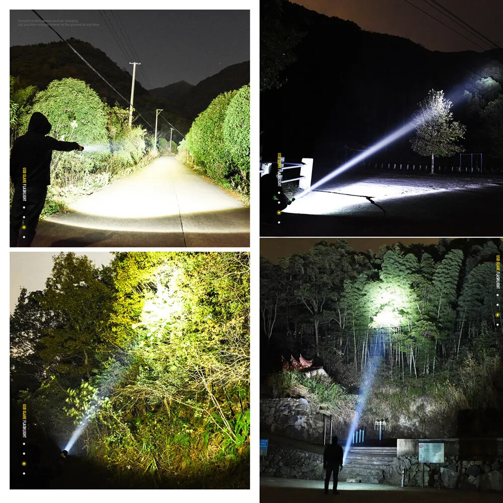 2500000LM Rechargeable XHP90 LED Flashlight Tactical Super Bright Zoom Torch