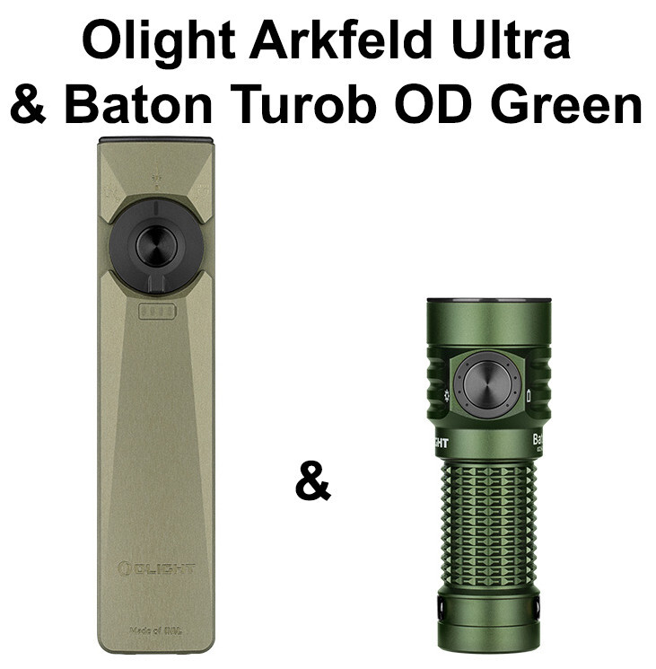 Olight Arkfeld Ultra Olive Green 3-in-1 EDC Flashlight & Baton Turbo OD Green