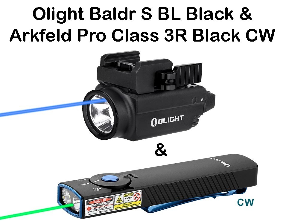 Olight Baldr S BL Rechargeable Weapon Light (Blue Laser) & Arkfeld Pro Black CW