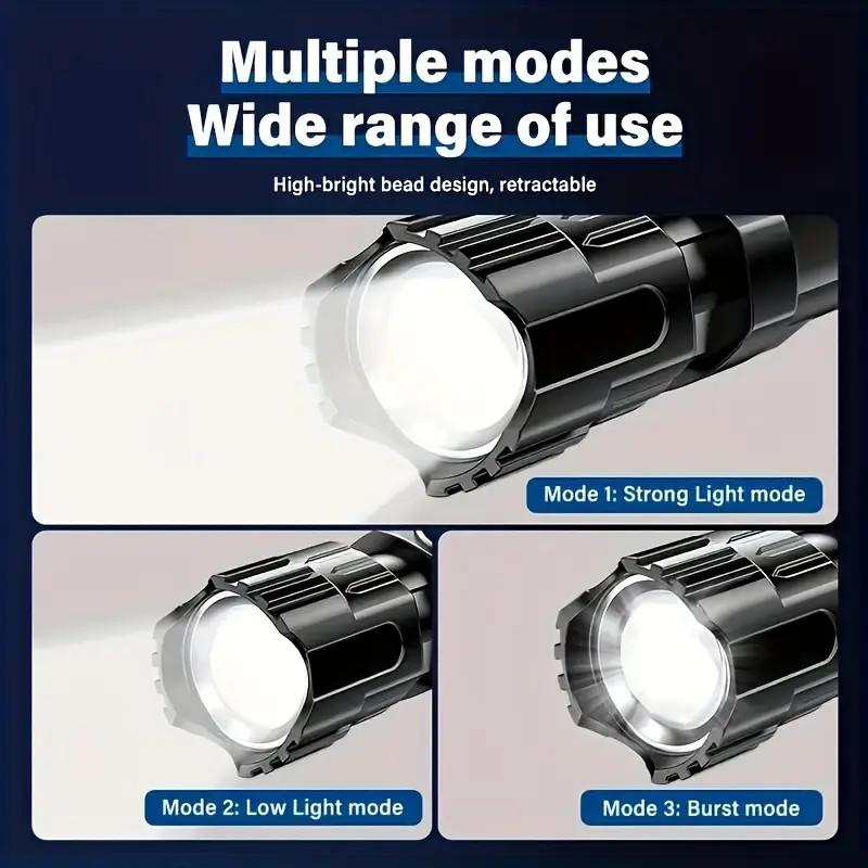 1-3pcs Rechargeable Flashlights High Lumens Super Bright LED Tactical Flashlight