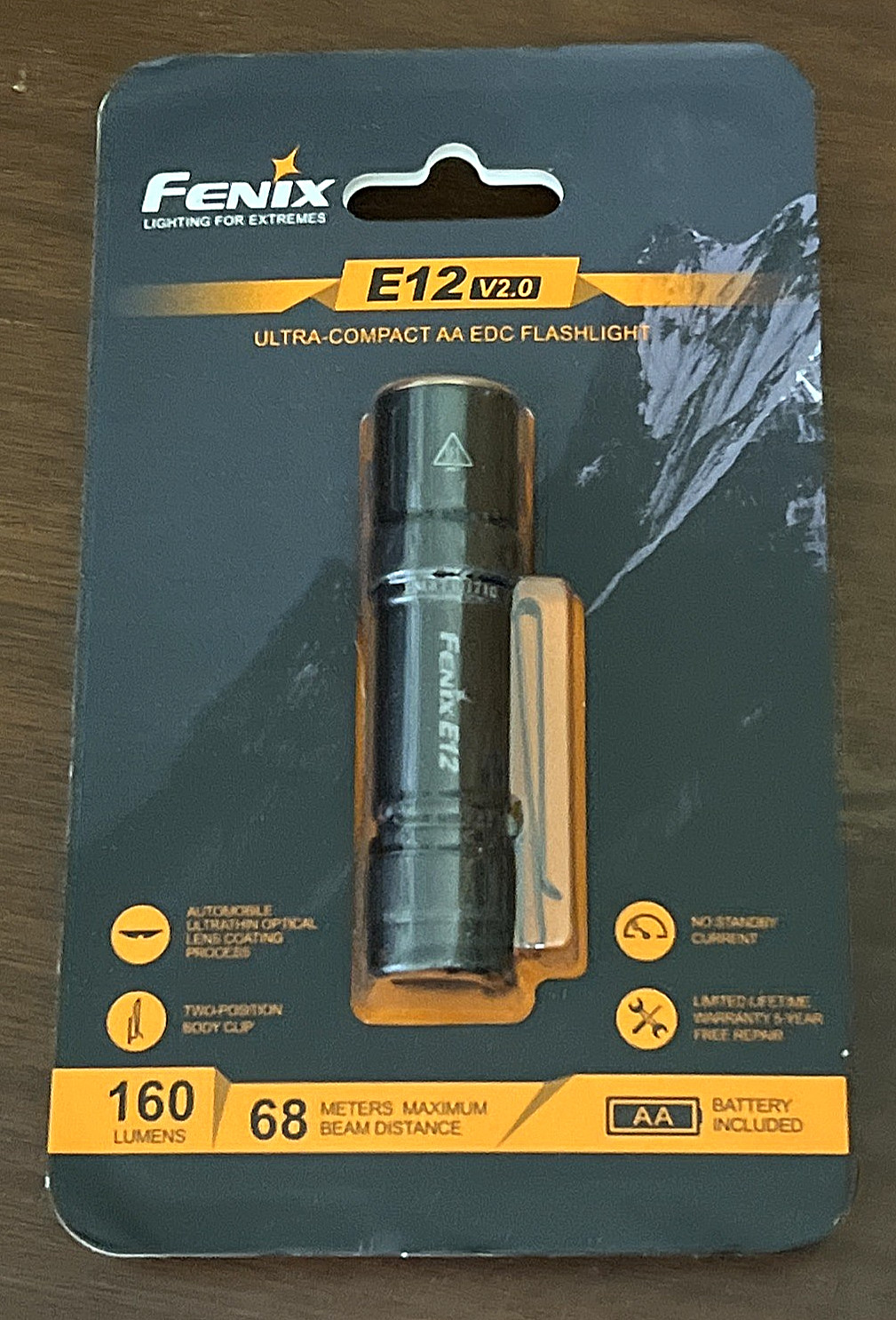 Fenix E12 v2.0 Ultra compact AA EDC flashlight, NEW