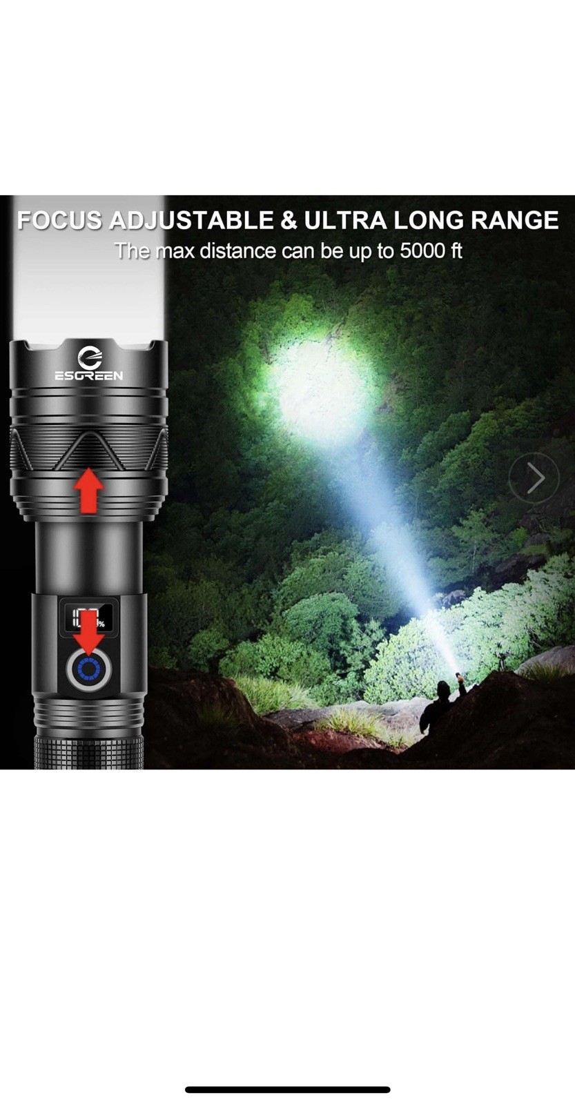 Rechargeable Flashlights 100000 High Lumens, Long Range 5000Ft, Super Bright LED