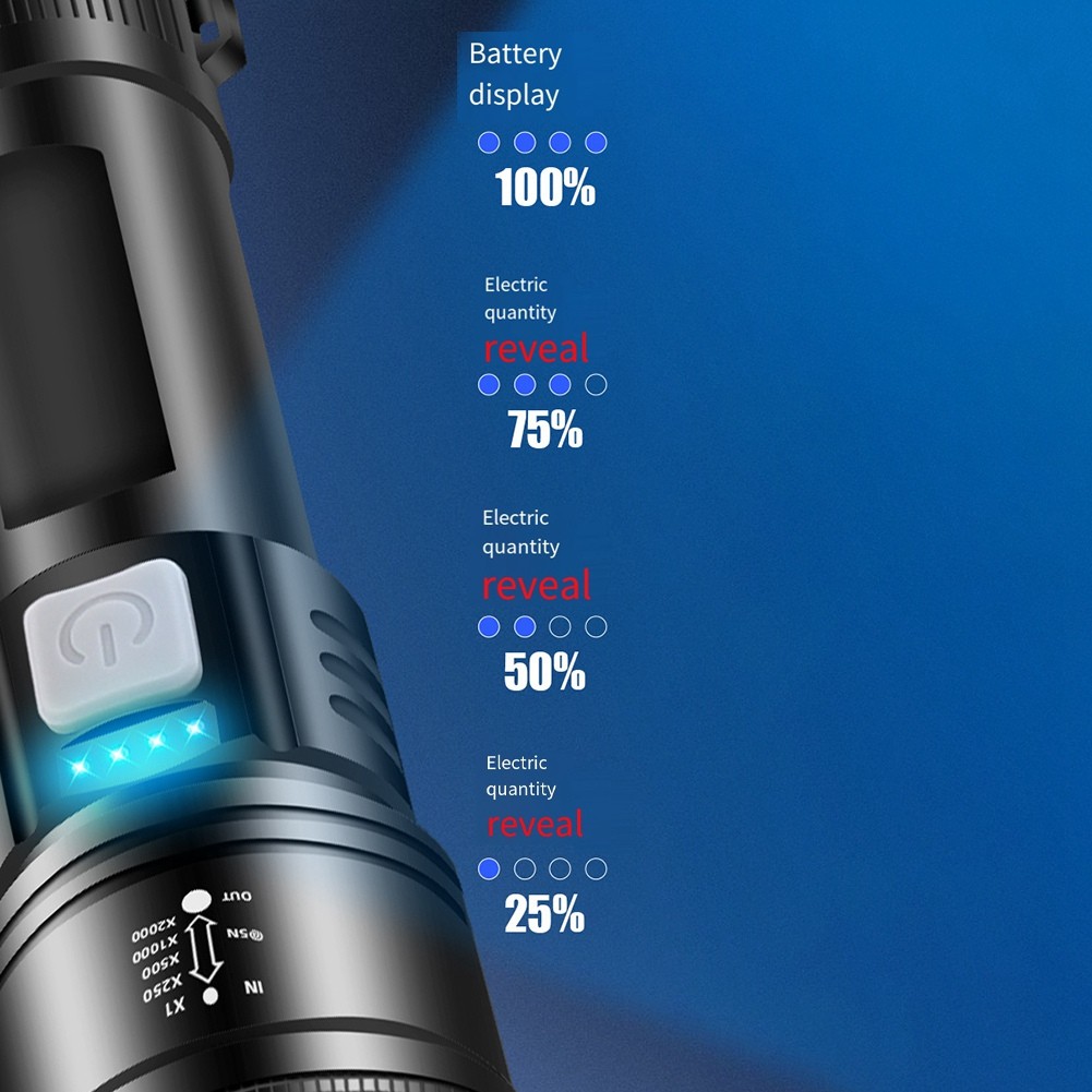 Led Flashlight P70 Torch Powerful Telescopic Flashlight Portable Long9800