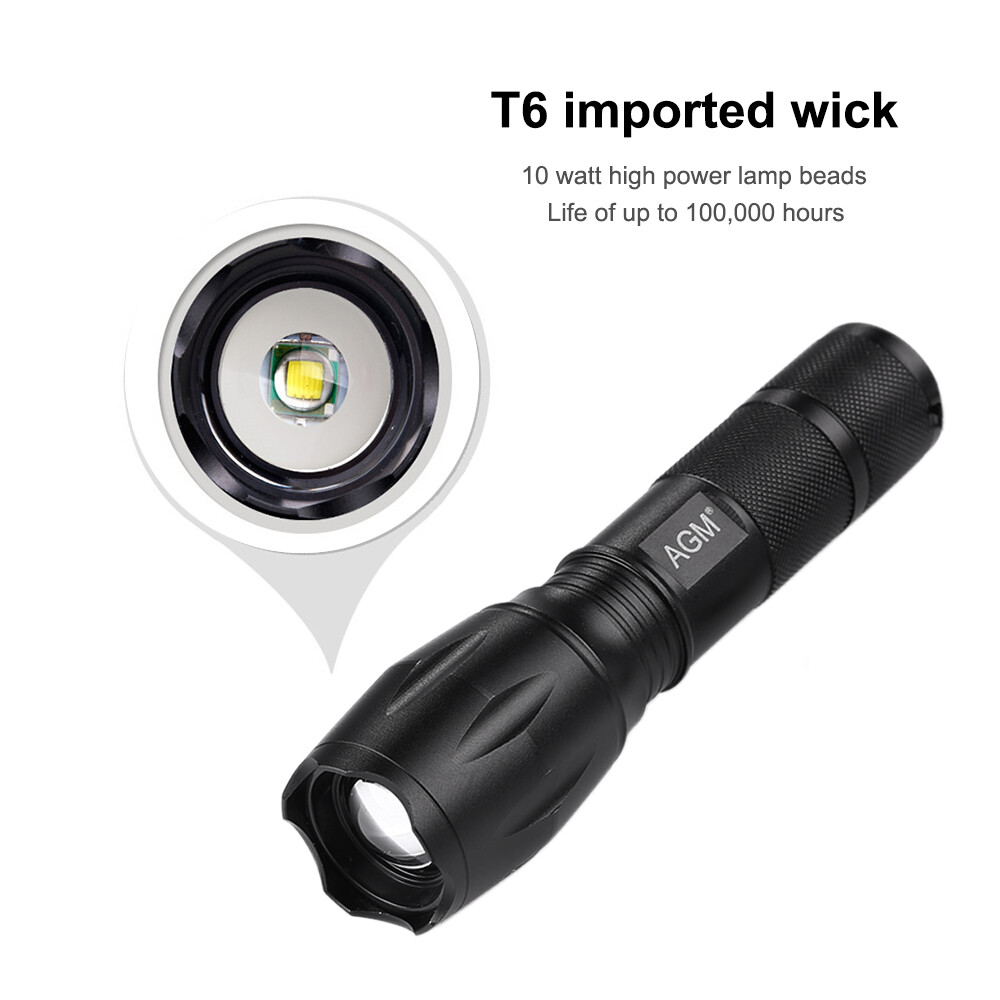 Tactical Police 50000LM CREE XM-L T6 LED 5Modes 18650 Flashlight Battery&Charger