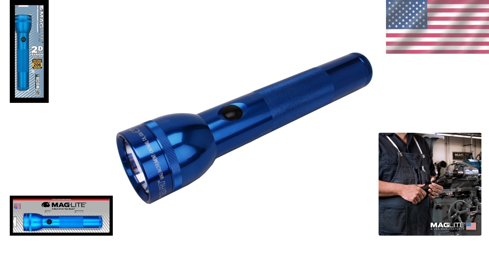 Reliable 2-Cell D Flashlight in Elegant BLUE – Ideal for Camping & Emergencies