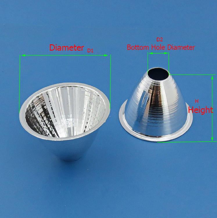 5PCS 20-126mm Plating Led Light Cup Reflector120℃ Temperature Resistant Aluminum