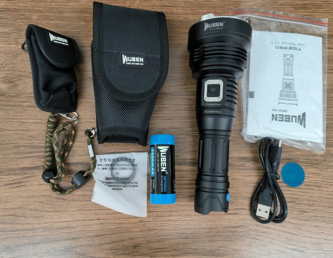 WUBEN USB Type C Rechargeable Tactical Flashlight 3600 Lumen LED 500 Meter