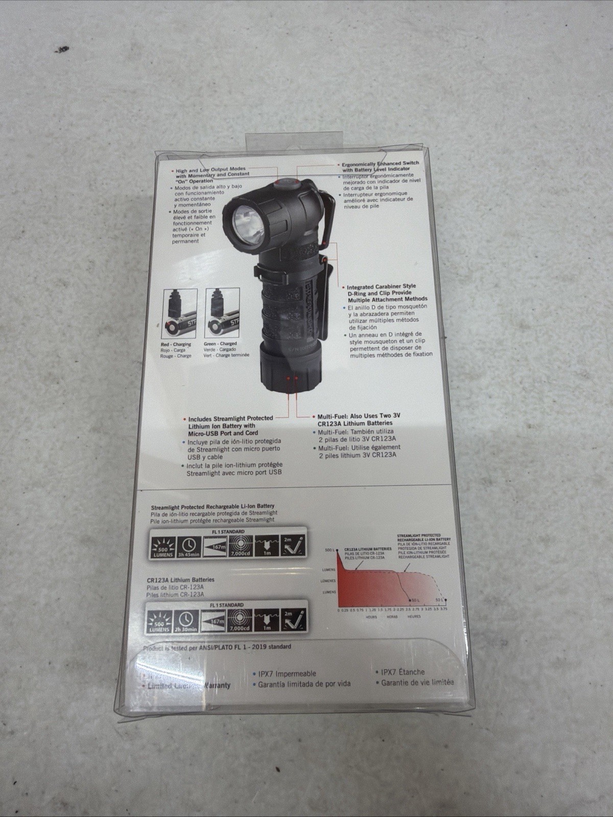 Streamlight PolyTac Multi-fuel 90X USB Light LEDs SL-B26 Battery Pack 500 Orange