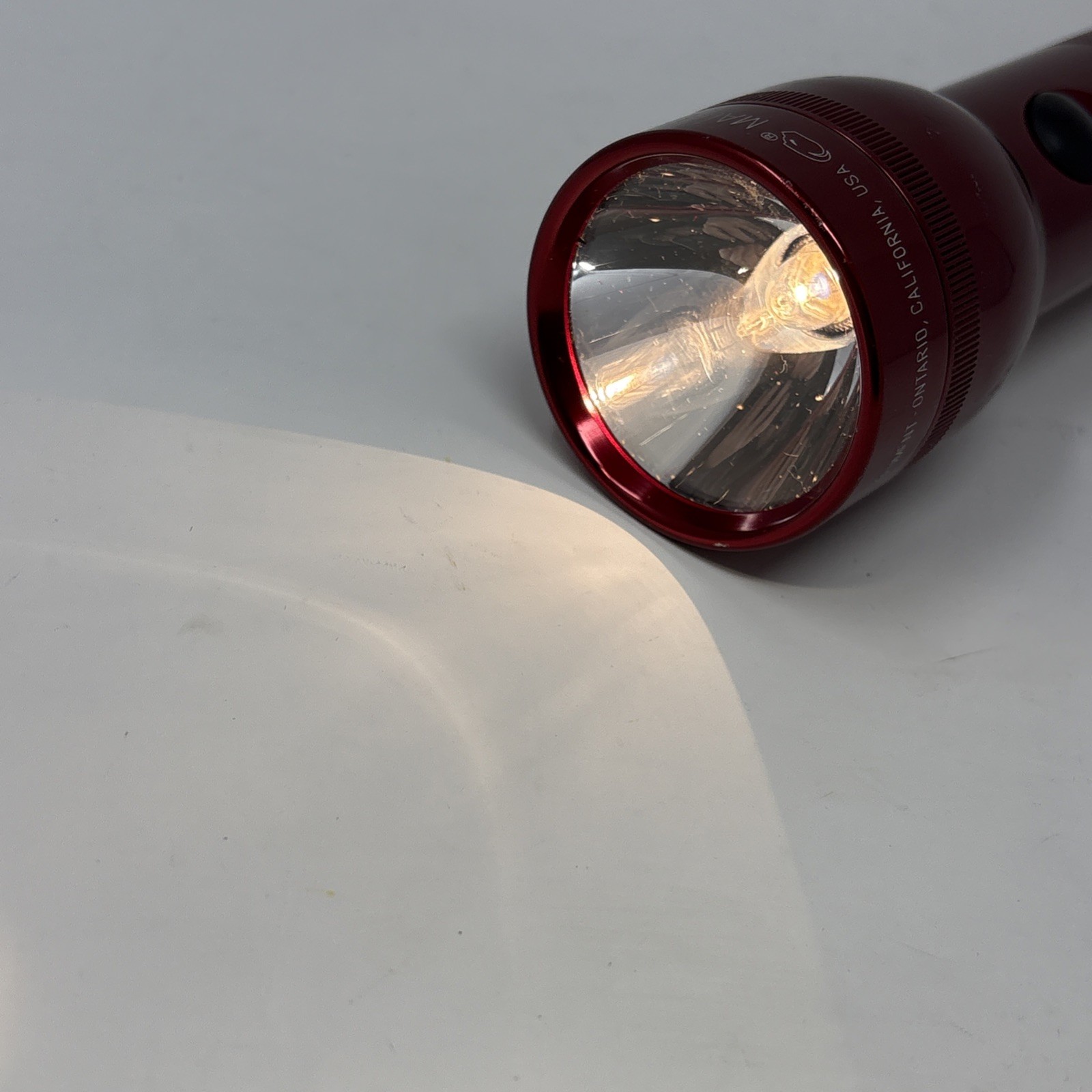 Mag-lite 3 D Cell LED Red Flashlight 12″ Printed Dupont TESTED **No Batteries