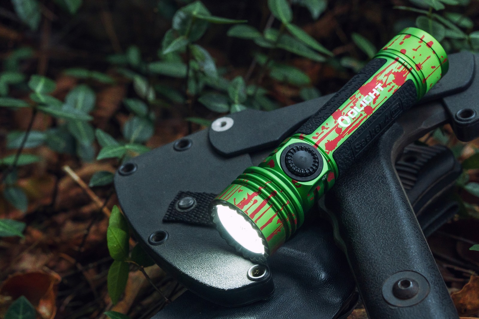 Olight Seeker 4 Pro Zombie Green Flashlight, Versatile Holster, 4600 Lumens, CW
