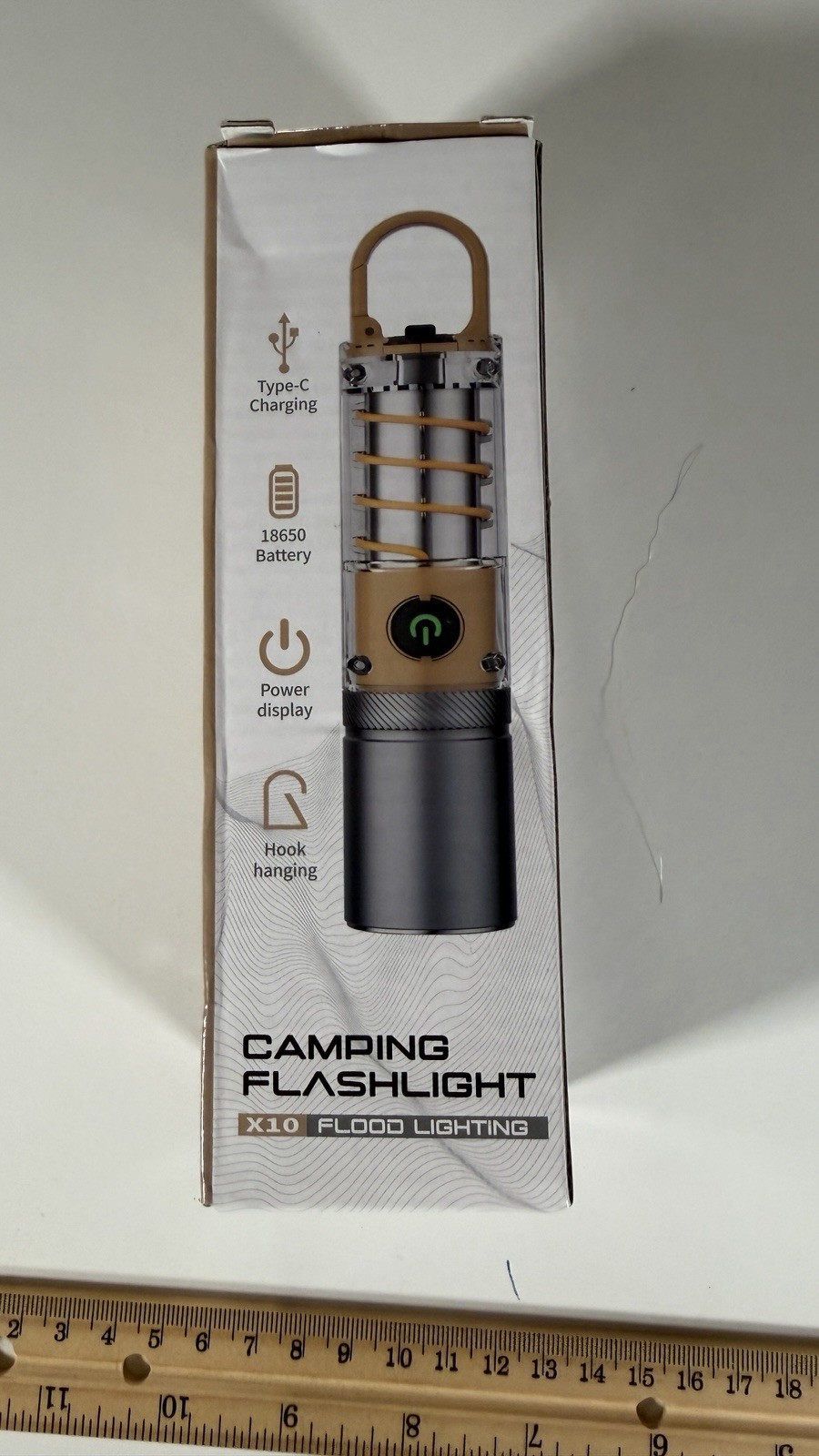 X-10 X10 LED Flashlight 1000 lm IP44 USB Type-C 18650 Power Display Hook