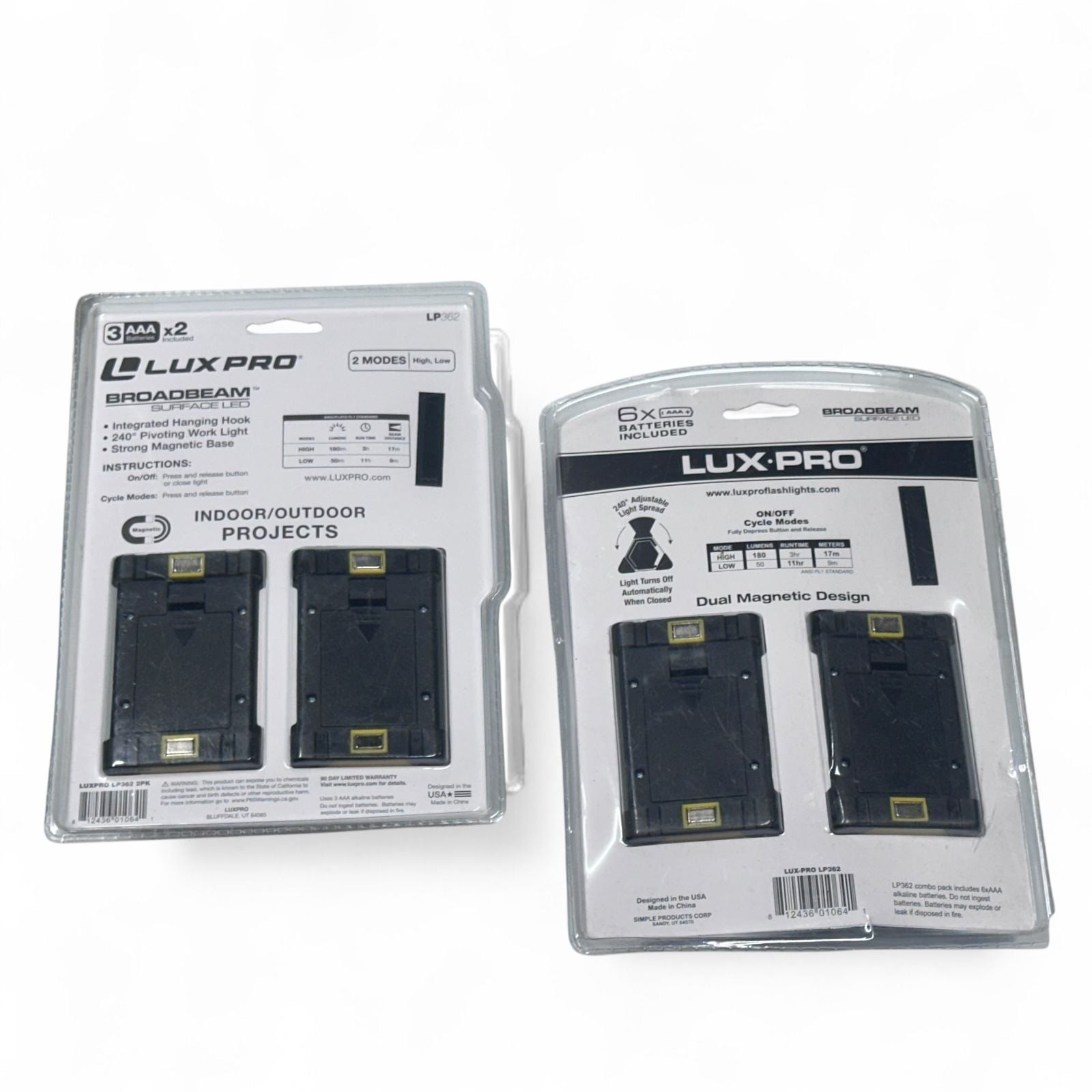 LUXPRO 2 Pack 180 Lumen Broadbeam LED Mini Triangle Area Light – NEW LP362 X2