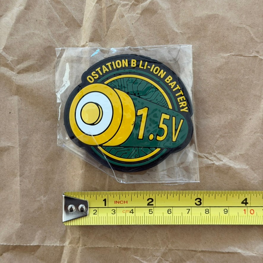 Olight Ostation “1.5v Li-Ion battery” silicone Patch, 2.75″ x 2.5″, NEW