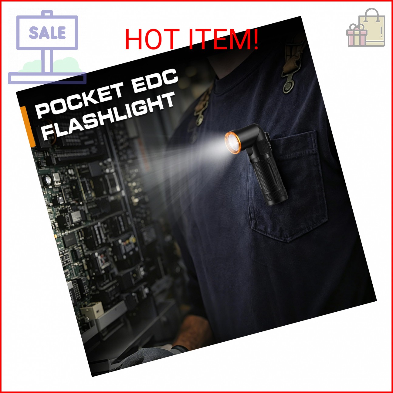 EverBrite 600LM Rechargeable EDC Flashlight with Swivel Head