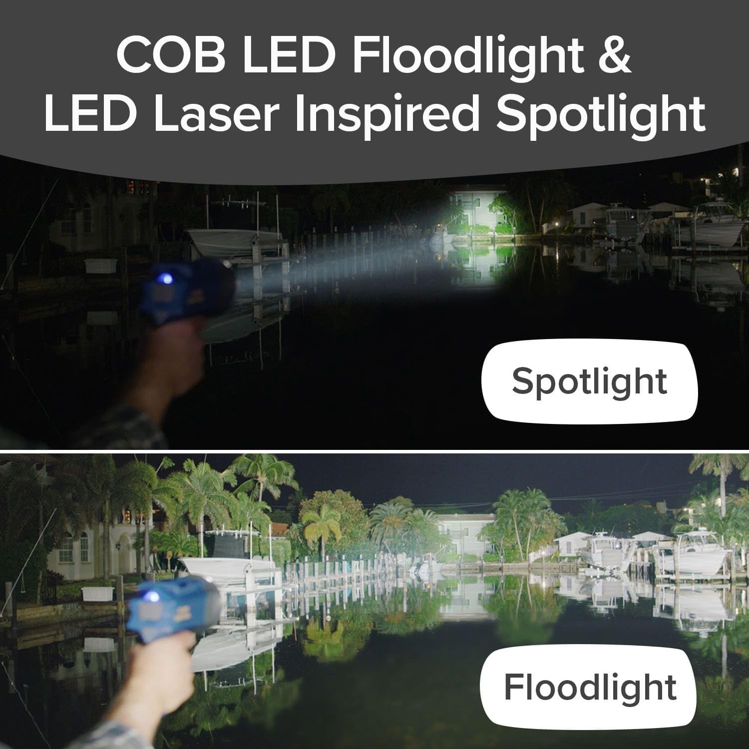 AS-SEEN-ON-TV Mega-Bright Tactical Spotlight – 10 Modes, Built-in Phone Charger