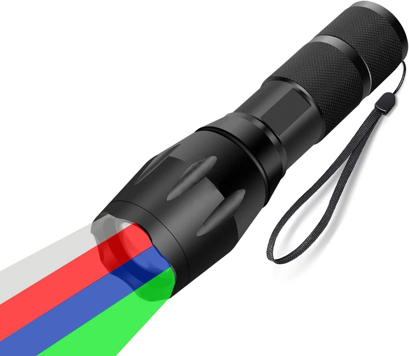 4 in 1 RGBW Flashlight Red Green Blue White Light for Outdoor Activities